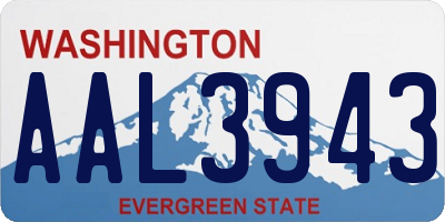 WA license plate AAL3943