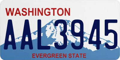 WA license plate AAL3945