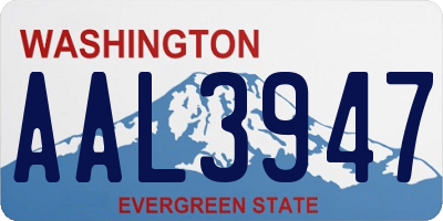 WA license plate AAL3947