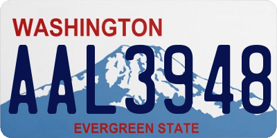 WA license plate AAL3948