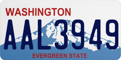 WA license plate AAL3949