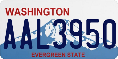 WA license plate AAL3950