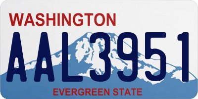 WA license plate AAL3951