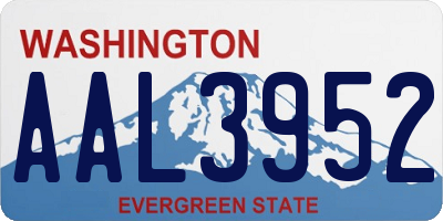 WA license plate AAL3952