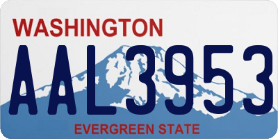 WA license plate AAL3953