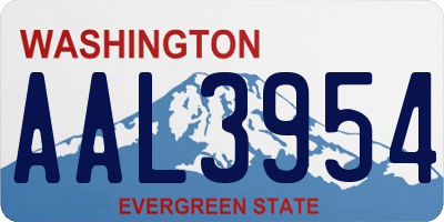 WA license plate AAL3954