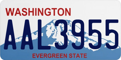 WA license plate AAL3955