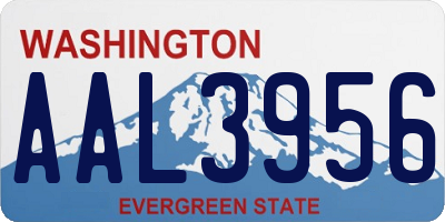 WA license plate AAL3956