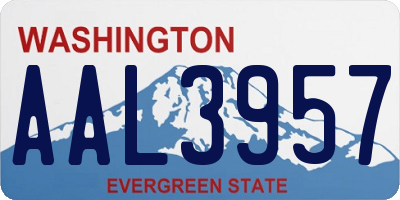 WA license plate AAL3957