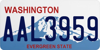 WA license plate AAL3959