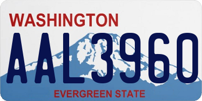 WA license plate AAL3960