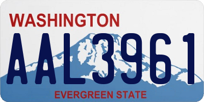 WA license plate AAL3961