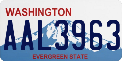 WA license plate AAL3963