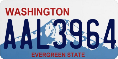 WA license plate AAL3964