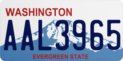 WA license plate AAL3965