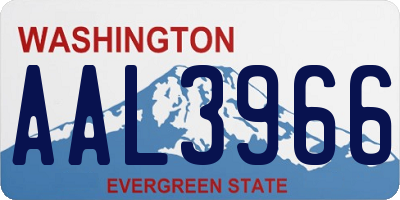 WA license plate AAL3966