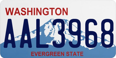 WA license plate AAL3968