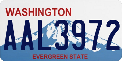 WA license plate AAL3972