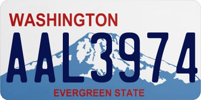 WA license plate AAL3974