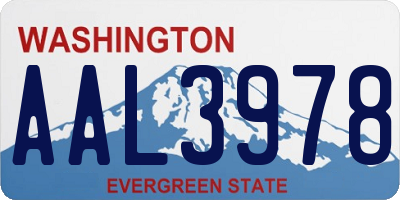 WA license plate AAL3978