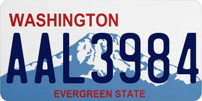 WA license plate AAL3984