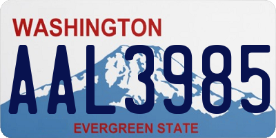 WA license plate AAL3985