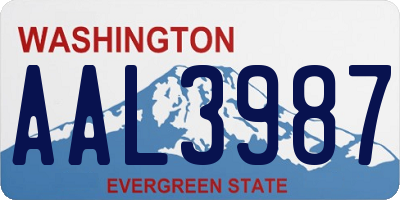 WA license plate AAL3987