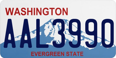 WA license plate AAL3990