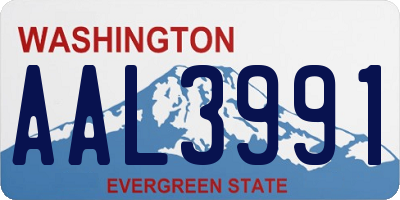 WA license plate AAL3991