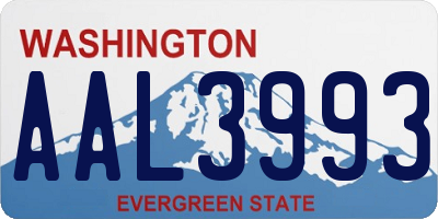 WA license plate AAL3993