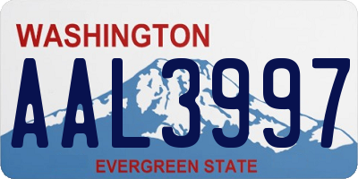 WA license plate AAL3997