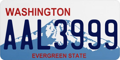 WA license plate AAL3999