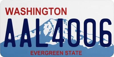 WA license plate AAL4006