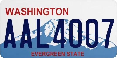 WA license plate AAL4007