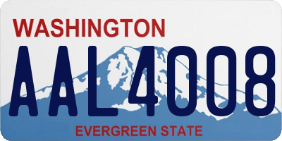WA license plate AAL4008