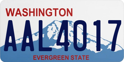 WA license plate AAL4017
