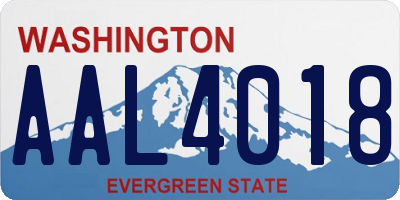 WA license plate AAL4018