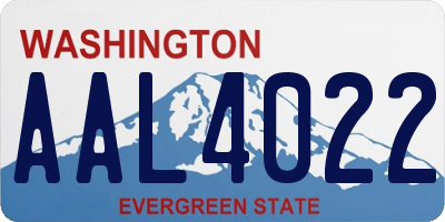 WA license plate AAL4022