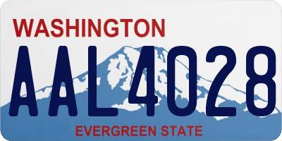 WA license plate AAL4028