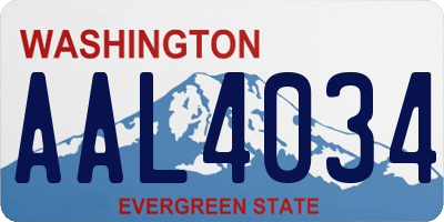 WA license plate AAL4034