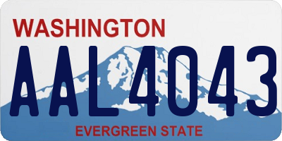 WA license plate AAL4043