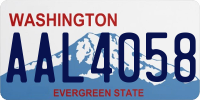 WA license plate AAL4058