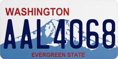 WA license plate AAL4068