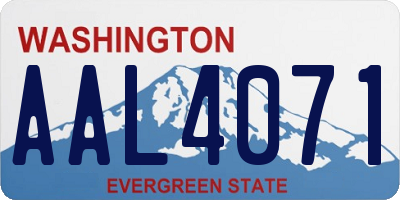 WA license plate AAL4071