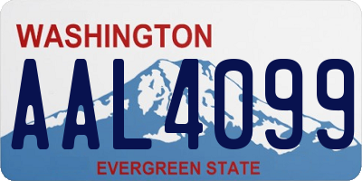 WA license plate AAL4099