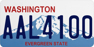 WA license plate AAL4100