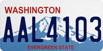 WA license plate AAL4103