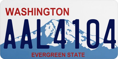 WA license plate AAL4104