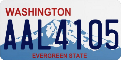 WA license plate AAL4105