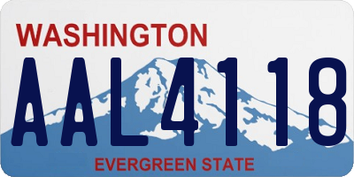 WA license plate AAL4118